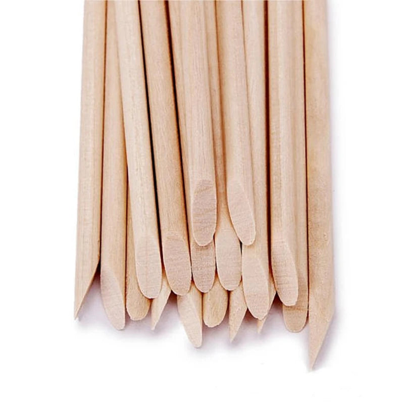 500Pcs Orange Wood Sticks for Nails