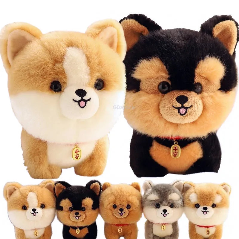 Adorable Furry Plush Corgi Dog Plush Toy