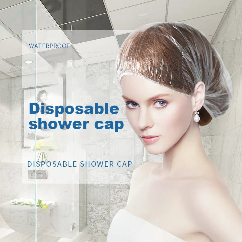 50/100Pcs Disposable Shower Cap Elastic Mesh Shape