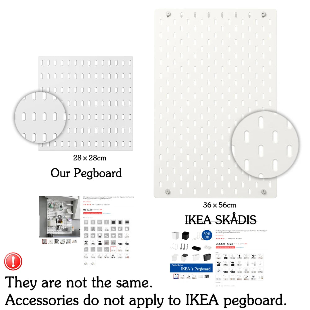 DIY Pegboard Accessories Hanging Shelf Storage Hooks