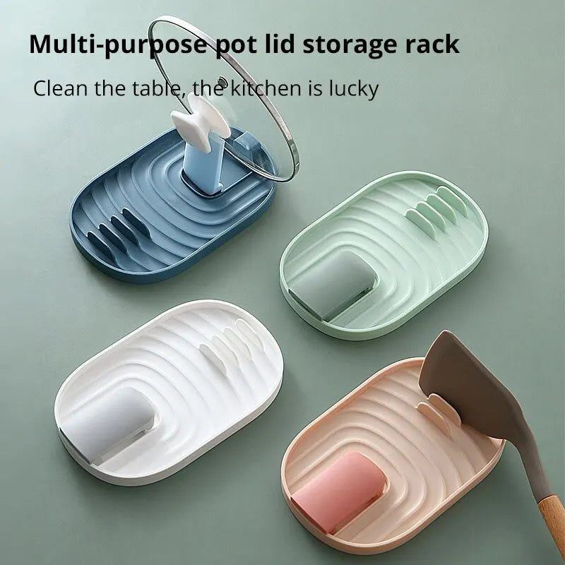 1pc Green/Pink/Bule/Pink Silicone Nordic Style Pot Lid Shovel Storage Rack