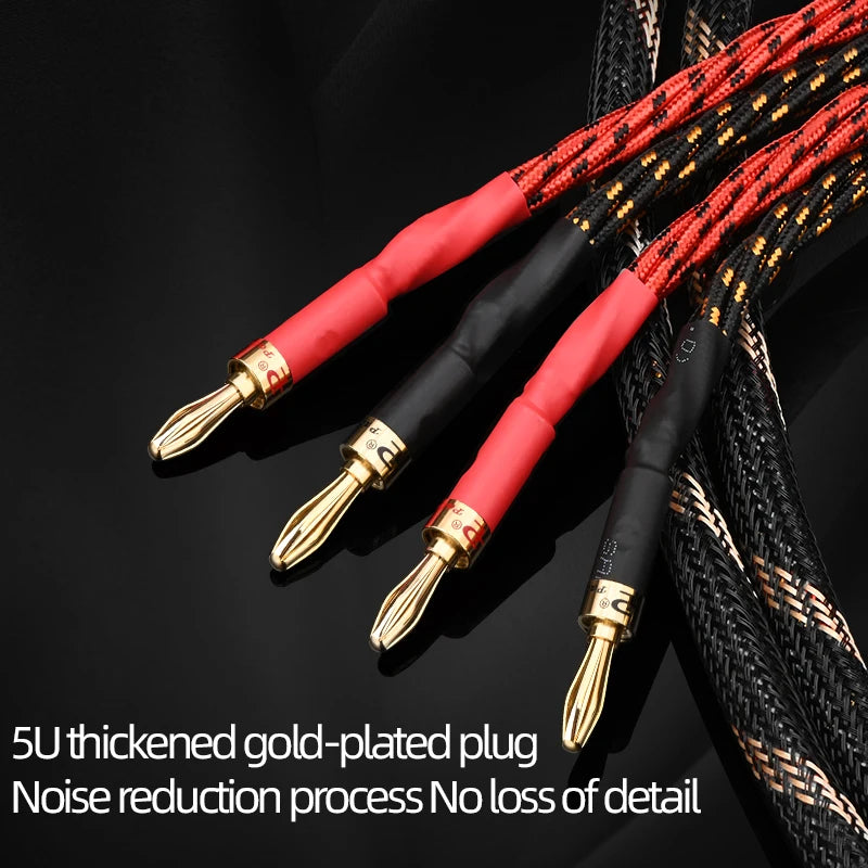 One pair HiFi Speaker Cable High Purity